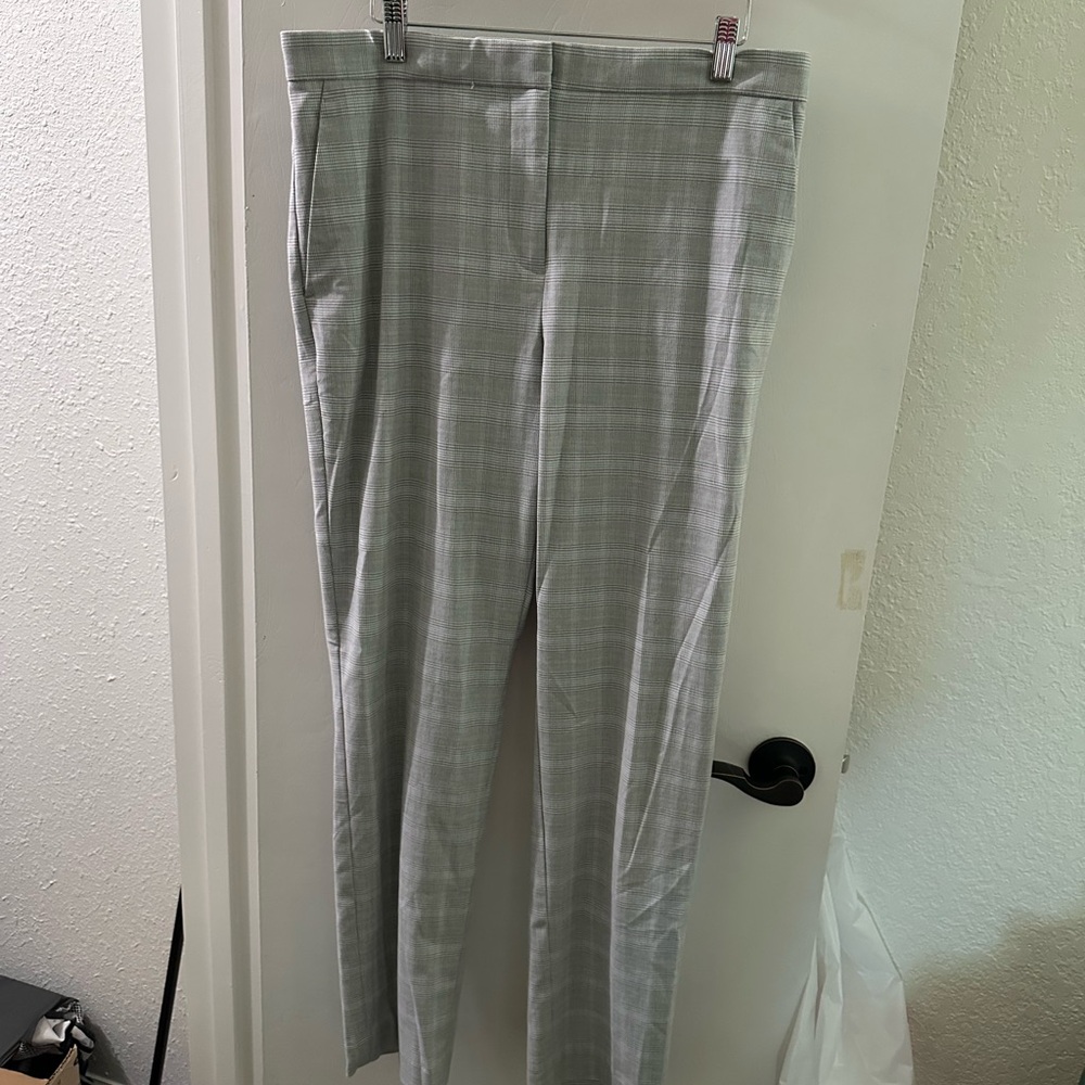 Ann Taylor Light Gray Plaid Trousers